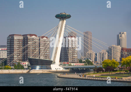 Chine, Tianjin, ville, Chingfen, pont de la rivière Hai Banque D'Images