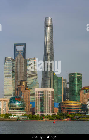 La Chine, la ville de Shanghai, Jinmao, le World Financial Center et Shanghai Towers Banque D'Images