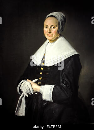 Portrait d'une femme avec des gants 1645 1582-1666 Pays-Bas néerlandais Frans Hals Banque D'Images