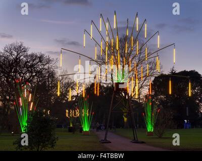 L'Europe, Royaume-Uni, Angleterre, Londres, Kew Gardens les lumières de Noël Banque D'Images
