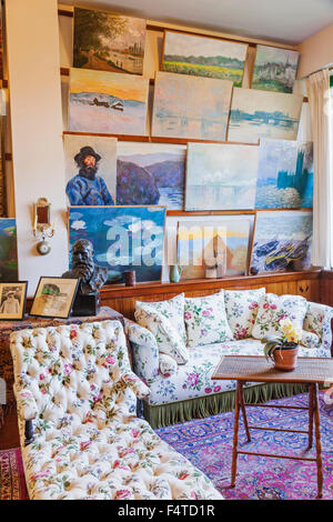 France, Normandie, Giverny, le jardin de Monet, Monet's House, Chambre Studio Banque D'Images