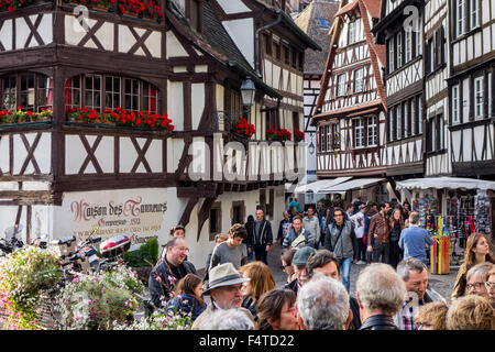 Maison des Tanneurs / accueil de la Tanner's Guild dans la Petite France quartier de la ville Strasbourg, Alsace, France Banque D'Images