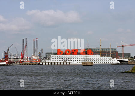 L'Amstel Botel à l'Oosterdok ( IJ Port NDSM quai à Amsterdam Nord pays-Bas ) Noordhollands Zeekanaal Amsterdam, pays-Bas, Néerlandais, Banque D'Images