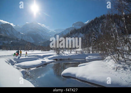 L'hiver autour de Lauenen, Banque D'Images