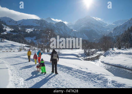 L'hiver autour de Lauenen, Banque D'Images