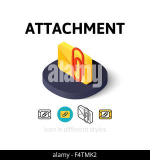 Icône de la pièce jointe dans un style différent Illustration de Vecteur