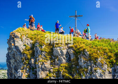 Alpes d'Allgäu, vue, Vantage Point, Bavaria, paysage de montagne, alpiniste, randonneur, Allemagne, Europe, sommet, pic, summi Banque D'Images