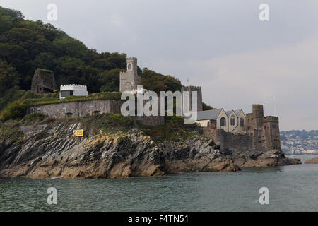 Château de Dartmouth à l'embouchure de la rivière Dart Banque D'Images