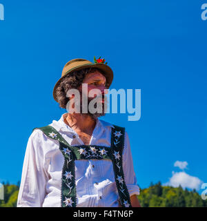Allgäu Allgäuer, costume national, hat, de bétail, de l'alp Shepherd, barbe, Bavière, Allemagne, agriculteurs de montagne, les collectivités locales, l'Europe, fel Banque D'Images