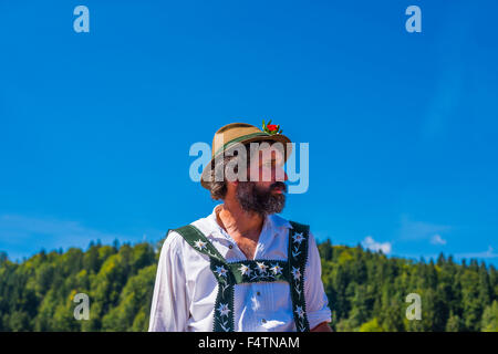 Allgäu Allgäuer, costume national, hat, de bétail, de l'alp Shepherd, barbe, Bavière, Allemagne, agriculteurs de montagne, les collectivités locales, l'Europe, fel Banque D'Images