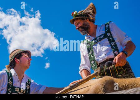 Allgäu Allgäuer, costume national, hat, de bétail, de l'alp Shepherd, barbe, Bavière, Allemagne, agriculteurs de montagne, les collectivités locales, l'Europe, fel Banque D'Images