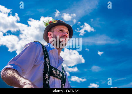 Allgäu Allgäuer, costume national, hat, de bétail, de l'alp Shepherd, barbe, Bavière, Allemagne, agriculteurs de montagne, les collectivités locales, l'Europe, fel Banque D'Images