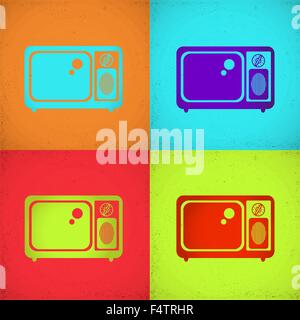 Image de la télé est faite dans un style rétro pop art Illustration de Vecteur