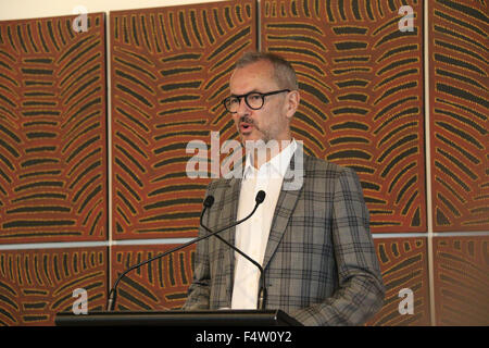 Sydney, Australie. 23 octobre 2015. L'une des plus importantes collections de tableaux de maîtres anciens européen jamais vu en Australie, les plus grands fournit une occasion unique pour les visiteurs de contempler l'extraordinaire qualité de plus de 70 peintures et dessins de maître de l'ensemble de quatre siècles à l'Art Gallery de NSW. L'exposition marque la première fois que deux œuvres ont été exposées en Australie. Photo : Michael Brand, Directeur de l'AGNSW s'exprimant lors de la prévisualisation des médias. Crédit : Richard Milnes/Alamy Live News Banque D'Images