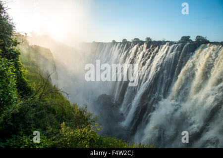 LIVINGSTONE, ZAMBIE - Victoria Falls Cascade Banque D'Images