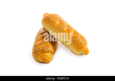 Sex bun de pain de blé lumière surmonté de graines de sésame Banque D'Images