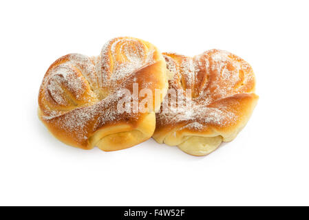 Brioches sucrées avec glaçage blanc Banque D'Images