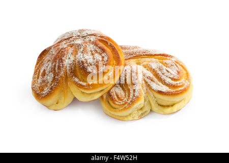 Brioches sucrées avec glaçage blanc Banque D'Images