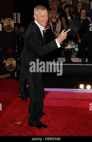 Manchester, UK, 1er septembre 2015 : Jeremy Vine assiste à la Strictly Come Dancing - tapis rouge lancer au BBC Elstree Centre. Banque D'Images