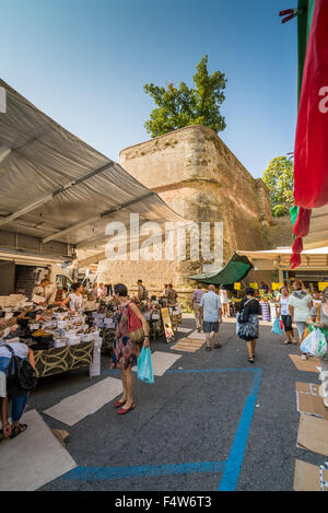 Les étals de marché , Siena, Toscane, Italie, Europe Banque D'Images