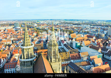 Vue depuis l'Ulm, Ulm, Allemagne. Banque D'Images
