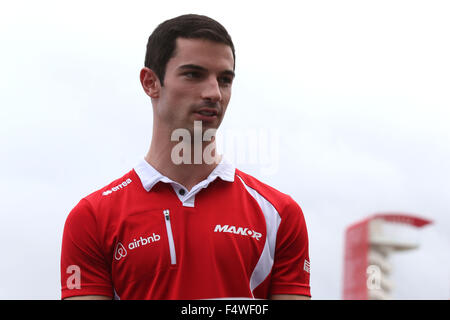 Sport Automobile : Championnat du Monde de Formule 1 de la FIA 2015, Grand Prix des États-Unis, # 53 Alexander Rossi (USA, Manor Marussia F1 Team), Banque D'Images