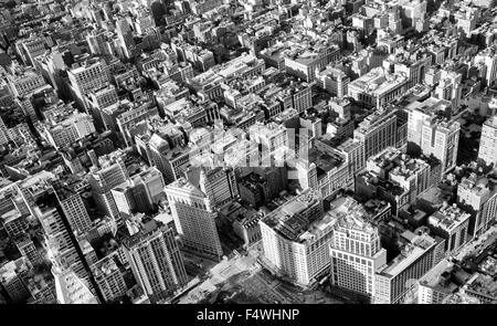 Vue aérienne du Flatiron Building et de district qui l'entoure, dans la ville de New York USA Banque D'Images