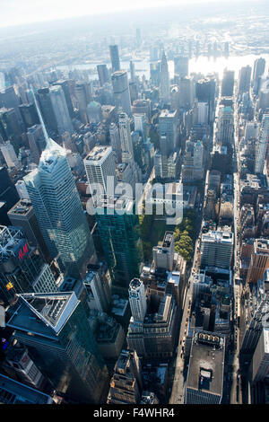 Vue aérienne de Manhattan à New York États-Unis Banque D'Images