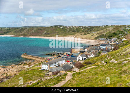 Paysage côtier pittoresque à Sennen Cove, Cornwall, Angleterre, Royaume-Uni Banque D'Images