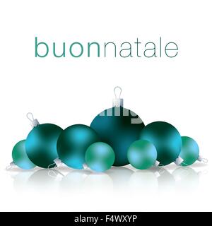 Joyeux Noël italien carte babiole en format vectoriel. Illustration de Vecteur