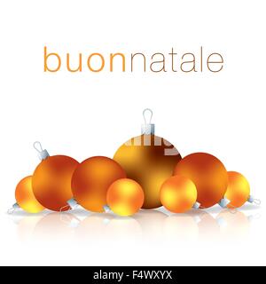 Joyeux Noël italien carte babiole en format vectoriel. Illustration de Vecteur