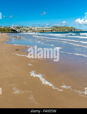 Voir à Benllech Bay, île d'Anglesey, dans le Nord du Pays de Galles, Royaume-Uni. Prise le 12 octobre 2015. Banque D'Images