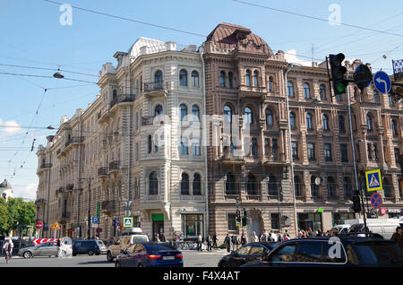 St Petersbourg, fin C19 les immeubles à appartements Banque D'Images