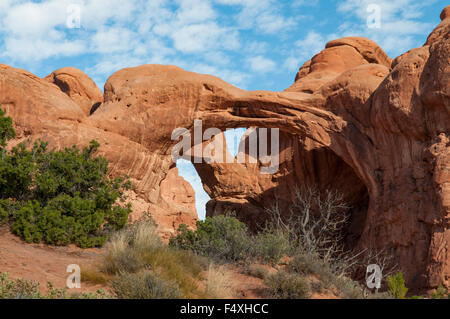 Arc double, Arches NP, Utah, USA Banque D'Images