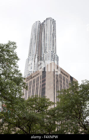 Bâtiment de l'Université Pace et Beekman Tower par Frank Gehry à new york city manhattan Banque D'Images