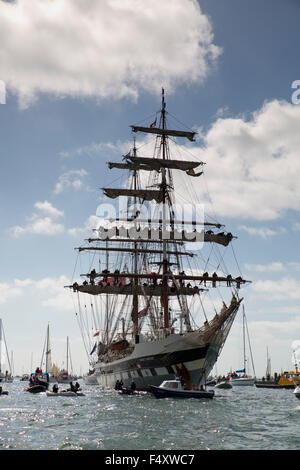 Tall Ships ; lever l'Sails Regatta 2014, Cornwall Falmouth, Royaume-Uni ; Banque D'Images