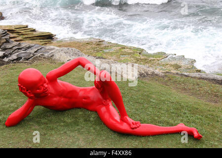 Sculpture no. 73, 'Port' par Chen Wenling de la Chine à la 19e assemblée annuelle de la mer Sculpture Bondi. 22 octobre 2015. Banque D'Images