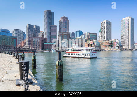 Bostons Waterfront et le port. Banque D'Images