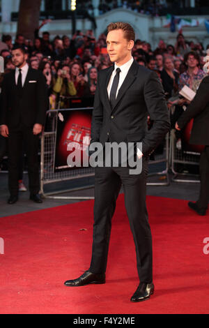 London, UK, 9 octobre 2015 : Tom Hiddleston assiste à la première, 59e tours BFI London Film Festival, à Londres Banque D'Images