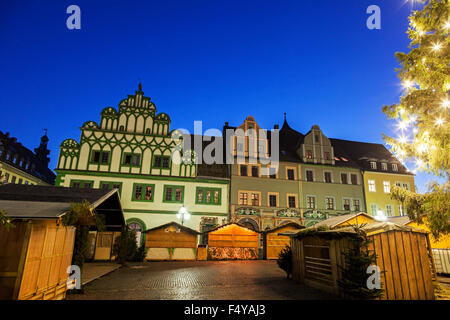 Marktplatz le matin. Weimar, Thuringe, Allemagne Banque D'Images