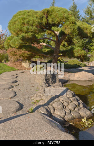 Jardin japonais symbolisme dans Tacoma Washington. Banque D'Images