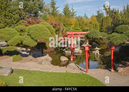 Jardin japonais symbolisme dans Tacoma Washington. Banque D'Images