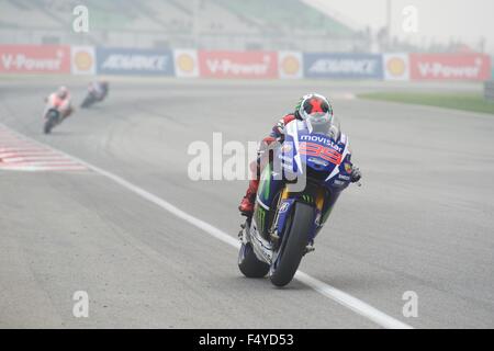 Le circuit de Sepang, en Malaisie. 24 Oct, 2015. Jorge Lorenzo sur la piste au cours de la dernière séance d'essais libres à Sepang Circuit au cours de la MotoGP Malaisie Shell Banque D'Images