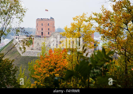 Le château de Gediminas à Vilnius (Lituanie) Banque D'Images