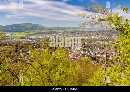 Sur la ville de Genève et les collines environnantes, Canton de Bâle-Campagne, Suisse Banque D'Images