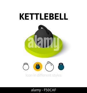 Icône Kettlebell de styles Illustration de Vecteur