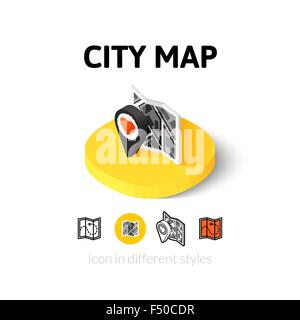 Plan de la ville dans un style différent Illustration de Vecteur