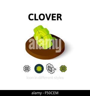 Clover icône dans un style différent Illustration de Vecteur