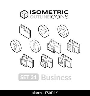 Grandes lignes isométriques icons set 31 Illustration de Vecteur