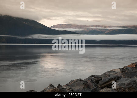 Vues de l'autoroute de Seward, en Alaska. Girwood dont en Banque D'Images